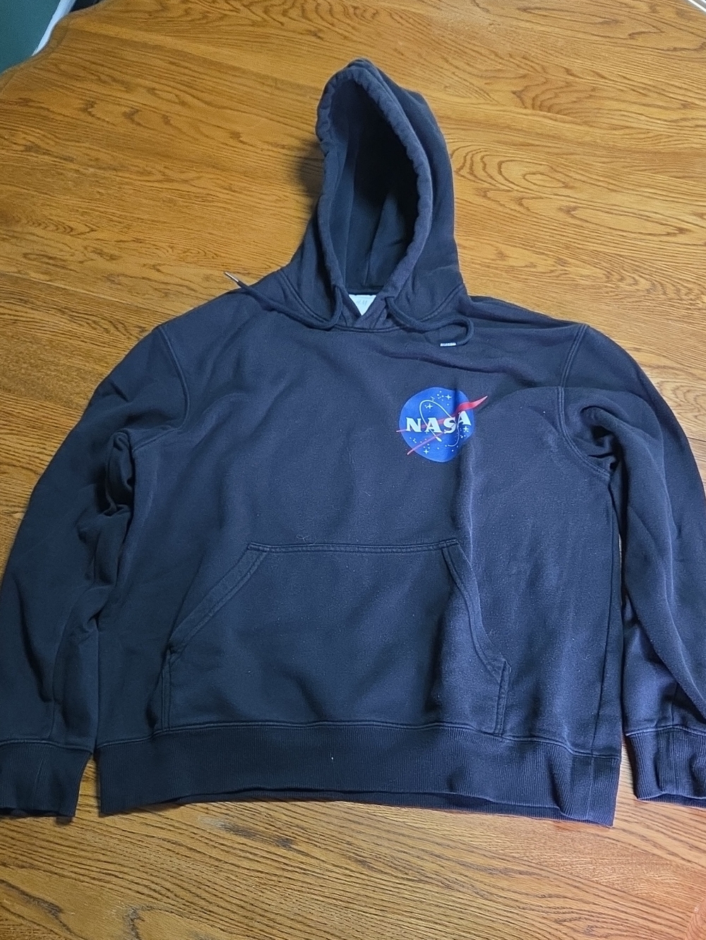 H&M Black Crewneck Hoodie with NASA Patch